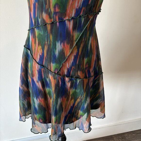 Urban Outfitters Babydoll Mini Dress Sz Small Multicolor Fairy Rainbow Coquette - Picture 10 of 12